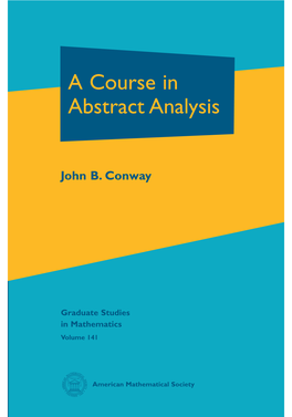 A Course in Abstract Analysis