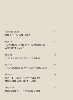 On Art in America Towards a New and Modern