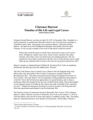 Clarence Darrow Timeline of His Life and Legal Career Michael Hannon (2010)