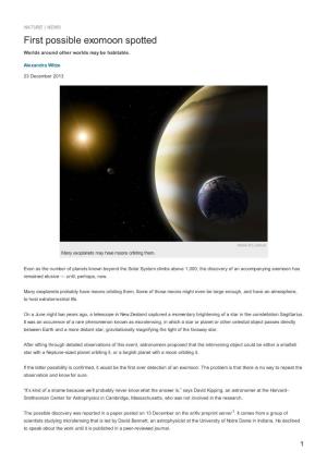 First Possible Exomoon Spotted Worlds Around Other Worlds May Be Habitable