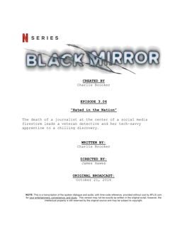 Black Mirror | Dialogue Transcript | S3:E6