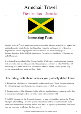 Armchair Travel Destination - Jamaica