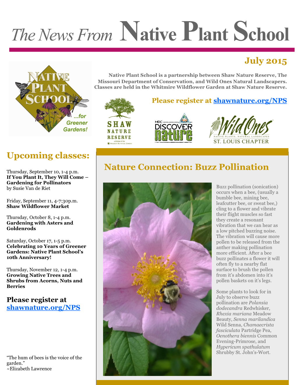 The News from Native Plant School