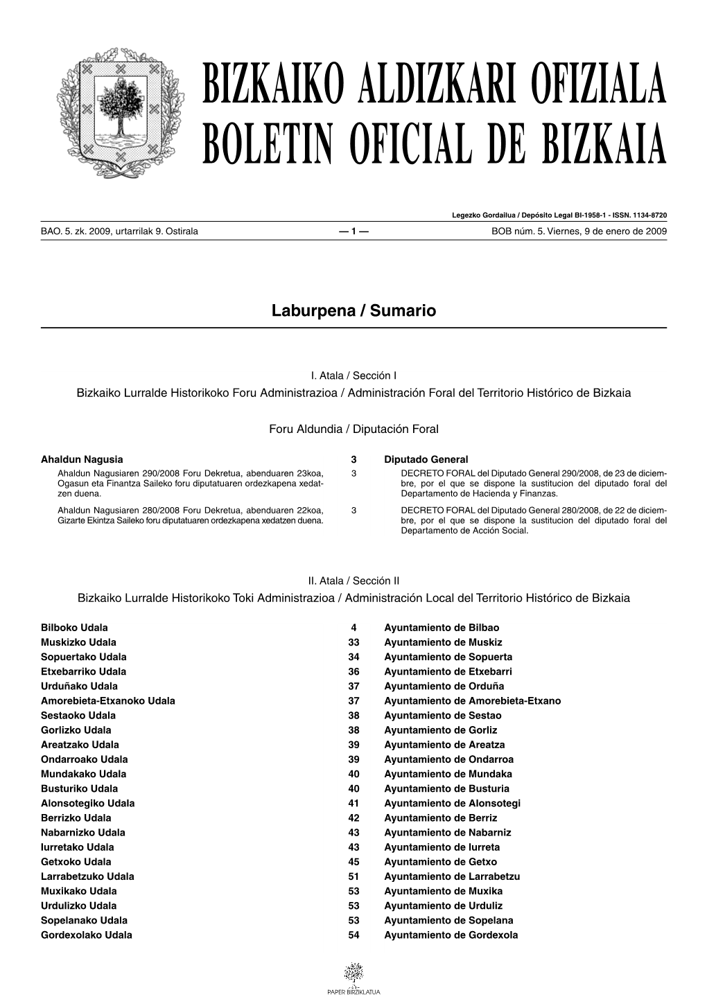 Bizkaiko Aldizkari Ofiziala Boletin Oficial De Bizkaia