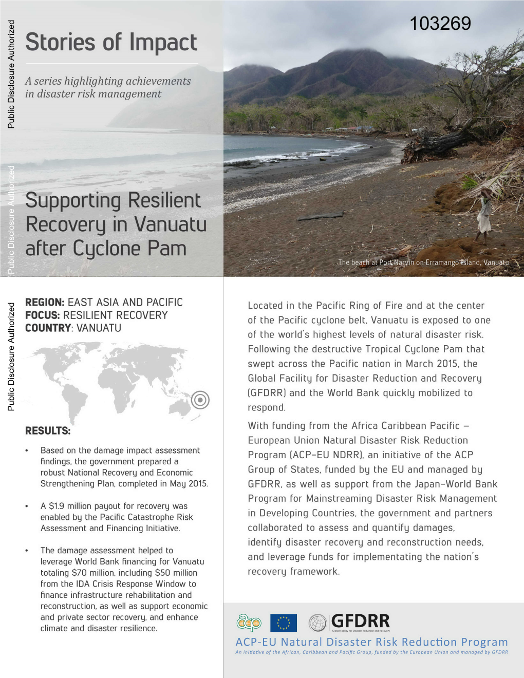 Supporting Resilient Recovery in Vanuatu After Cyclone Pam Public Disclosure Authorized