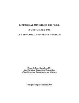 Liturgical Ministries Profiles