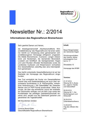Newsletter 2.2014