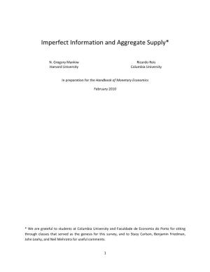 Imperfect Information and Aggregate Supply*