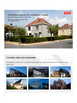 Controlled Windows for Ventilative Cooling Best Practice Examples of Residential Ventilative Cooling
