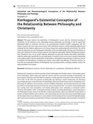 Kierkegaard's Existential Conception of the Relationship Between Philosophy and Christianity