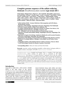 Desulfotomaculum Ruminis Type Strain (DLT)