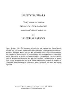 Nancy Sandars