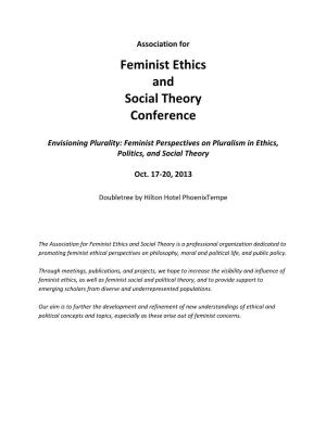 Feminist Ethics and Social Theory Conference