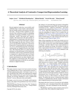 A Theoretical Analysis of Contrastive Unsupervised Representation Learning