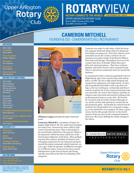Cameron Mitchell Founder & Ceo - Cameron Mitchell Restaurants Officers