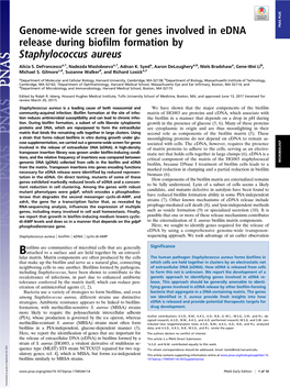 Genome-Wide Screen for Genes Involved in Edna Release During