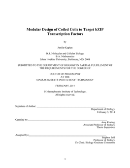Modular Design of Coiled Coils to Target Bzip Transcription Factors