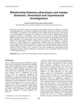 Relationship Between Phenotypic and Marker Distances: Theoretical and Experimental Investigations