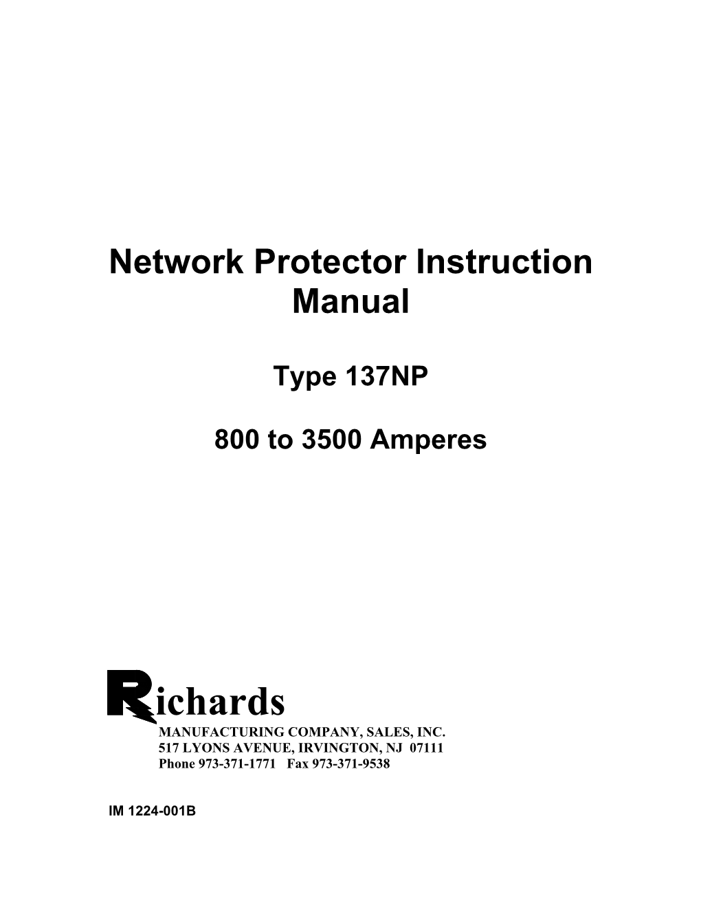 Network Protector Instruction Manual