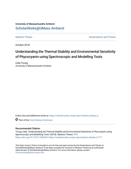 Understanding the Thermal Stability and Environmental Sensitivity of Phycocyanin Using Spectroscopic and Modelling Tools
