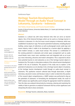 Heritage Tourism Development Model Through An