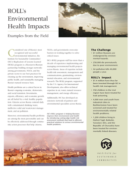 ROLL's Environmental Health Impacts