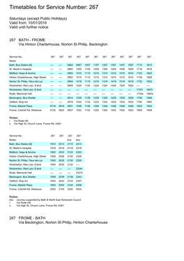 Timetables for Service Number: 267