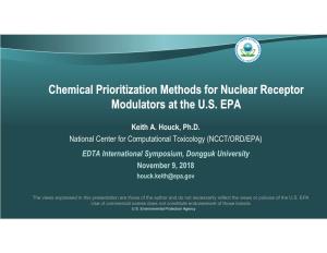 Chemical Prioritization Methods for Nuclear Receptor Modulators at the U.S. EPA