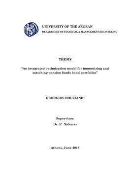 THESIS “An Integrated Optimization Model for Immunizing and Matching