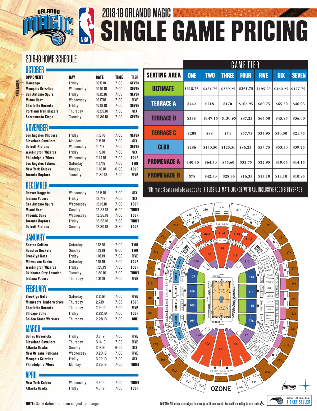 Single Game Pricing