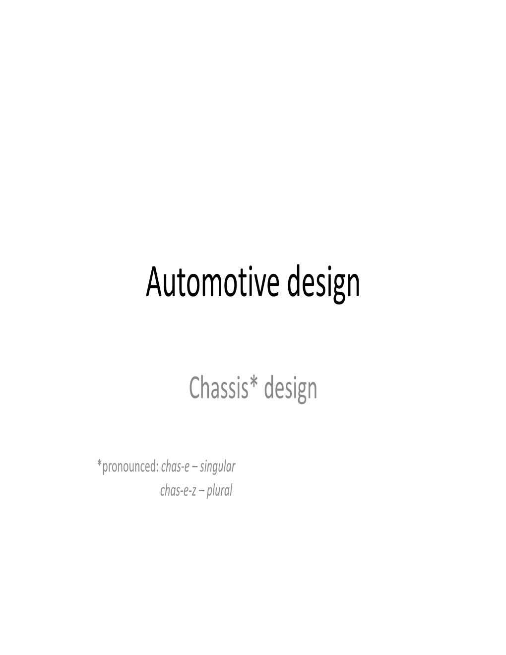 Automotive Design