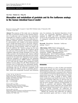 Absorption and Metabolism of Genistein and Its Five Isoflavone