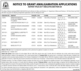 Notice to Grant Amalgamation Applications 5