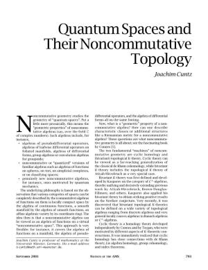 Quantum Spaces and Their Noncommutative Topology, Volume