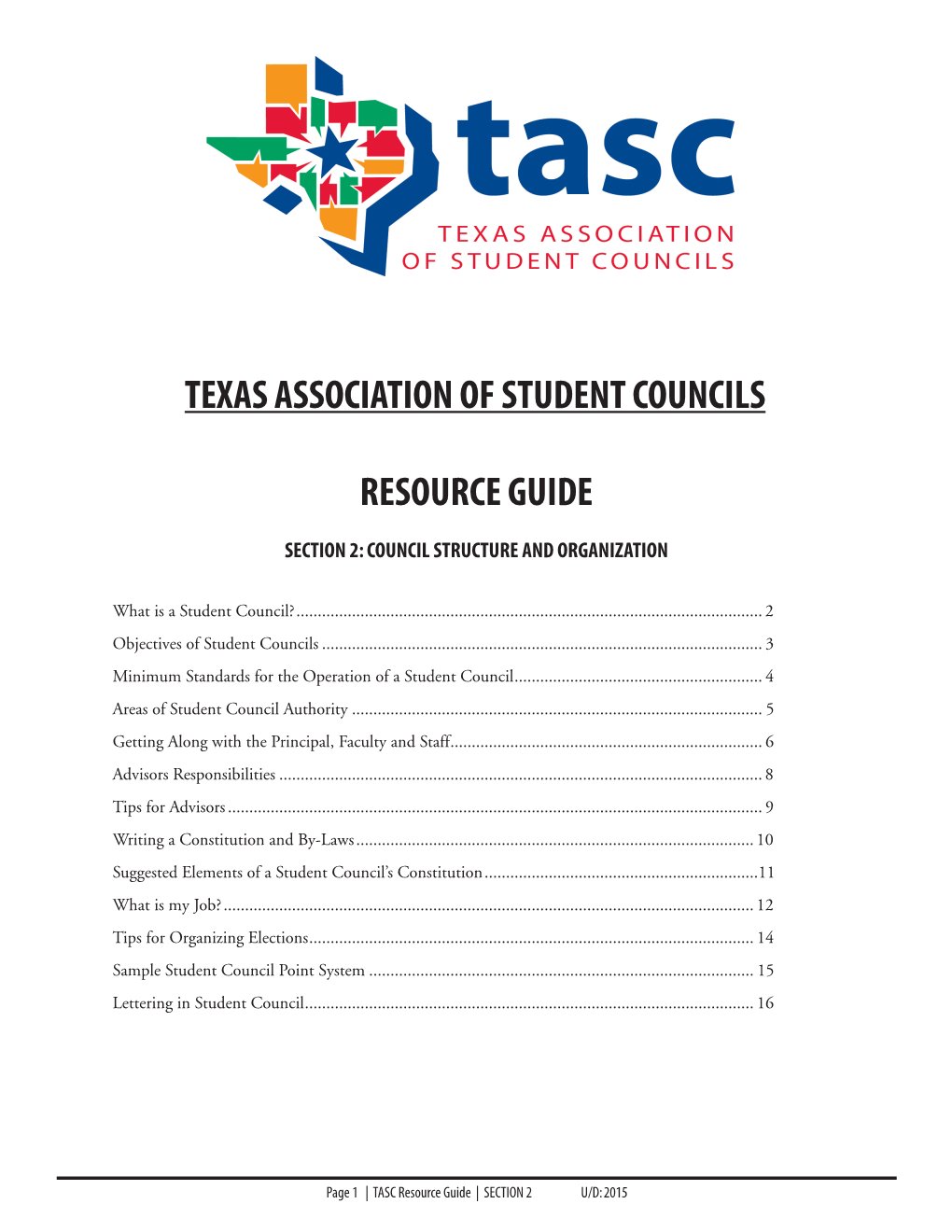 Texas Association of Student Councils Resource Guide