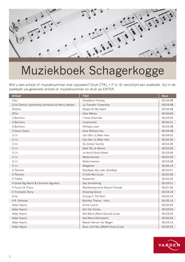Muziekboek Yarden Crematorium Schagerkogge Schagen