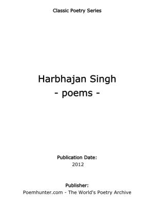 Harbhajan Singh - Poems