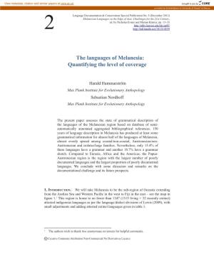 The Languages of Melanesia: Quantifying the Level of Coverage