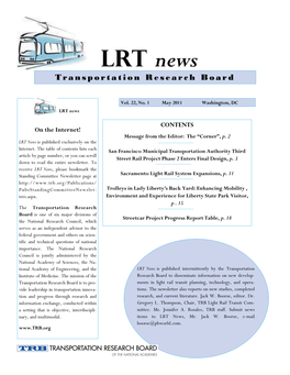 Lrt News Transportation Research Board