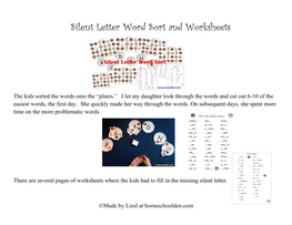 Silent Letter Word Sort and Worksheets