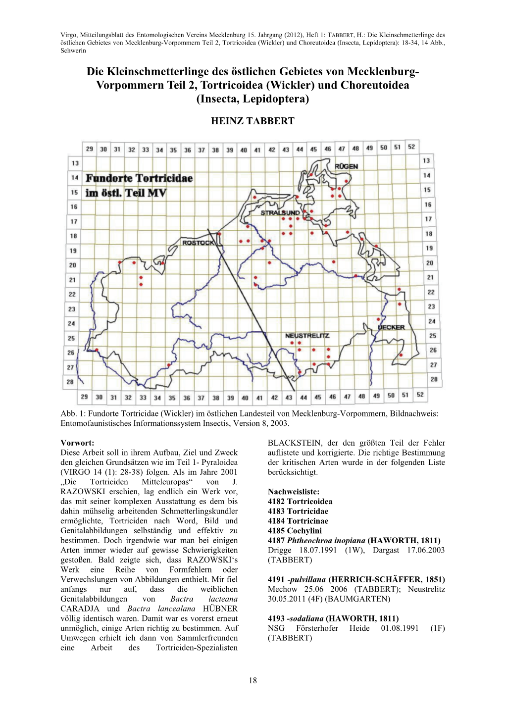 Die Kleinschmetterlinge Des Östlichen Gebietes Von