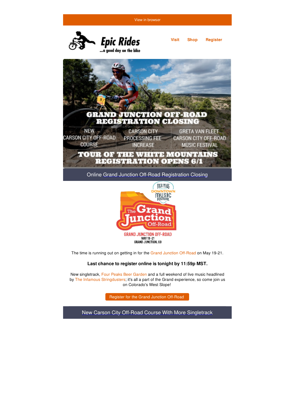 Online Grand Junction Off-Road Registration Closing New Carson