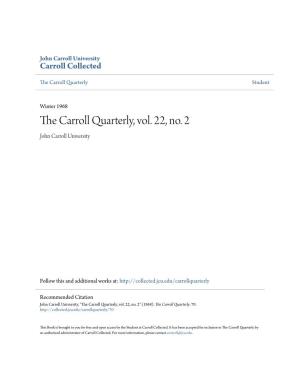 The Carroll Quarterly, Vol. 22, No. 2