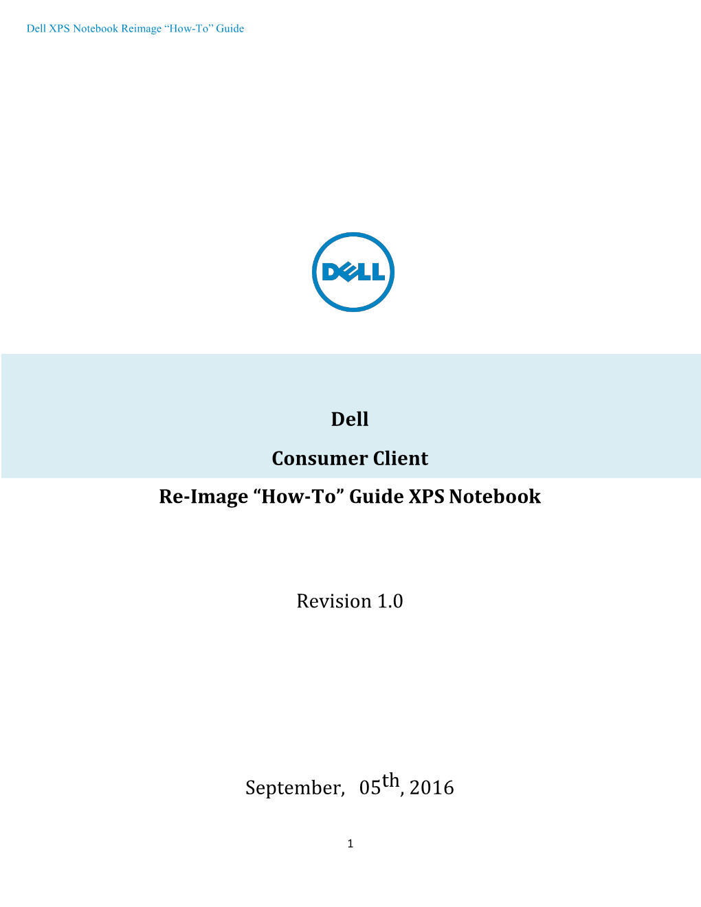 Dell XPS 13-9360 Re-Image Guide