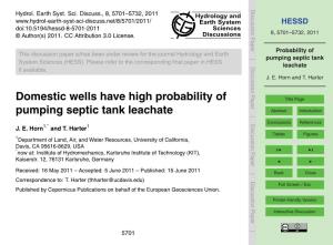 Probability of Pumping Septic Tank Leachate 2 Conceptual Framework J