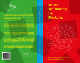 Artists Re:Thinking the Blockchain Artists Artists Re:Thinking