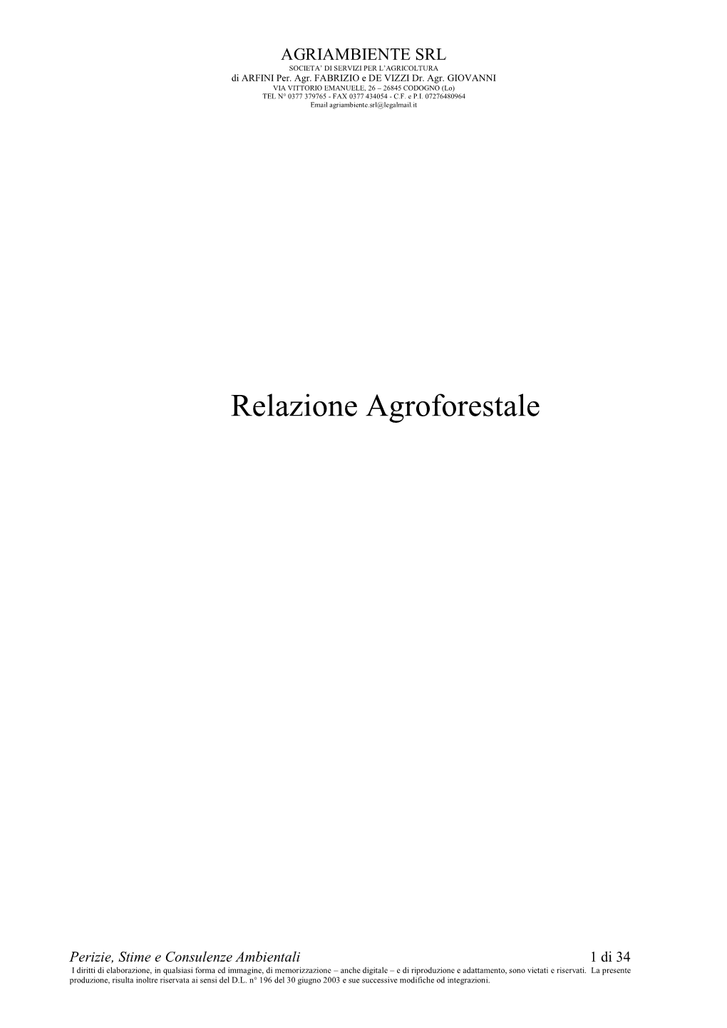 Relazione Agroforestale