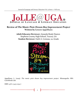 The Manic Pixie Dream Boy Improvement Project Written by Lenore Appelhans