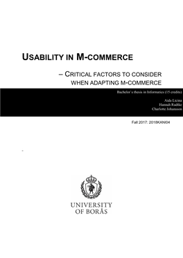 Usability in M-Commerce
