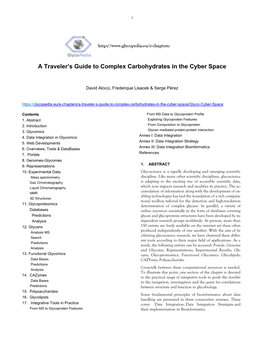 A Traveler's Guide to Complex Carbohydrates in the Cyber Space